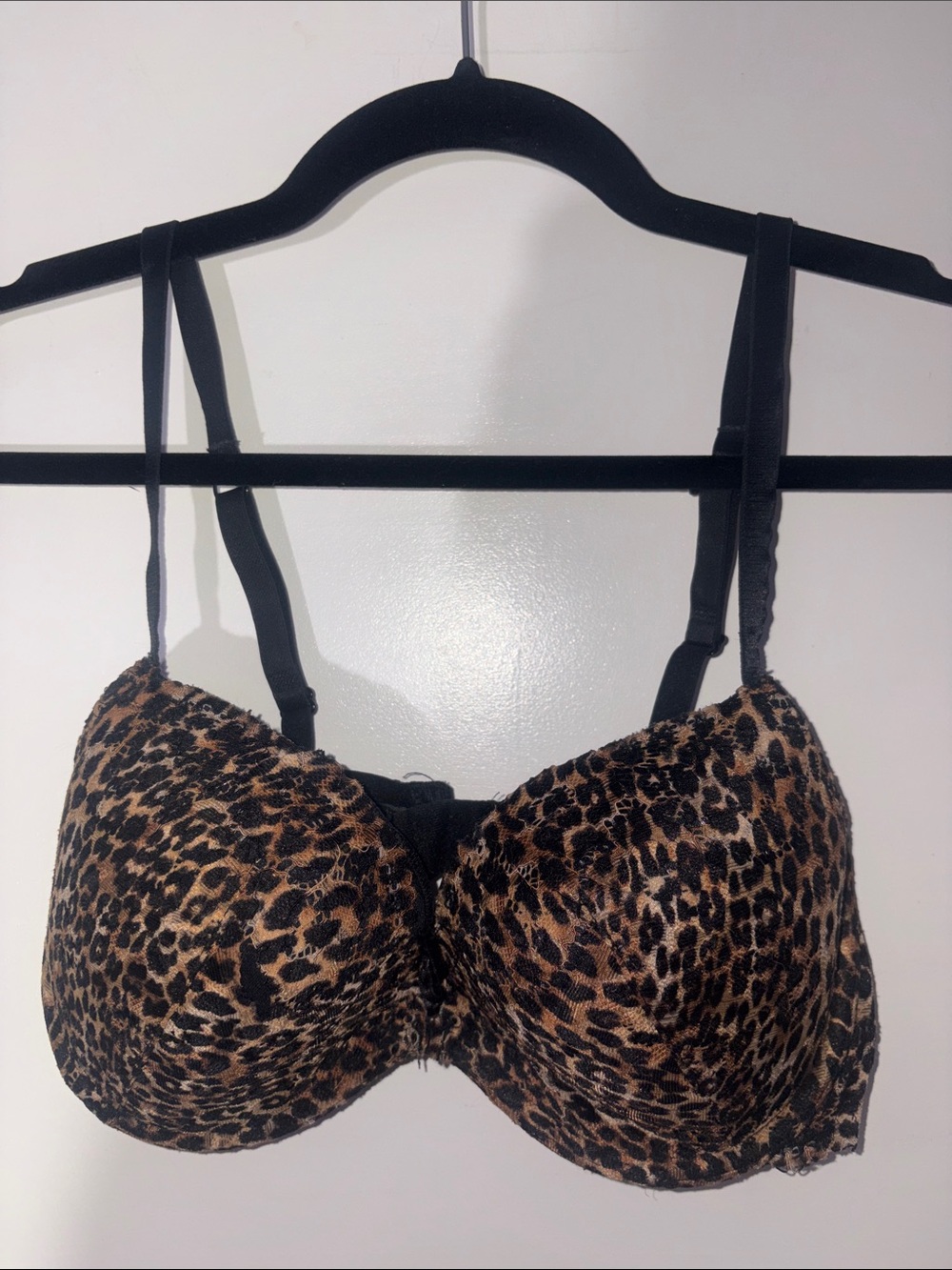 Leopard Print Underwire Bra - Black & Brown
